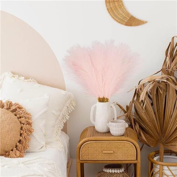 50pcs Pink Faux Pampas Grass Decor 26" Artificial Pompous Grass Floral Fake - Picture 5 of 6